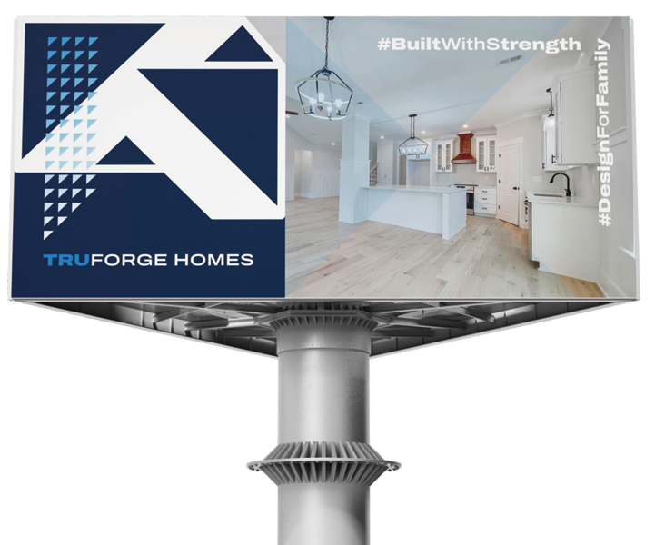 Turforge Homes brand application and visual identity